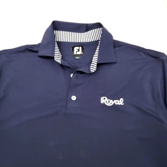 Foot joy golf polo shirt blue polyester navy blue - Picture 1 of 8